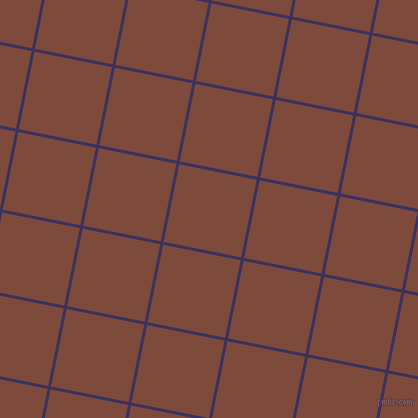 79/169 degree angle diagonal checkered chequered lines, 3 pixel line width, 79 pixel square size, Jacarta and Nutmeg plaid checkered seamless tileable