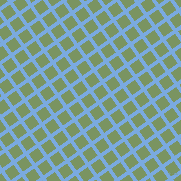 35/125 degree angle diagonal checkered chequered lines, 13 pixel lines width, 38 pixel square size, Jordy Blue and Highland plaid checkered seamless tileable