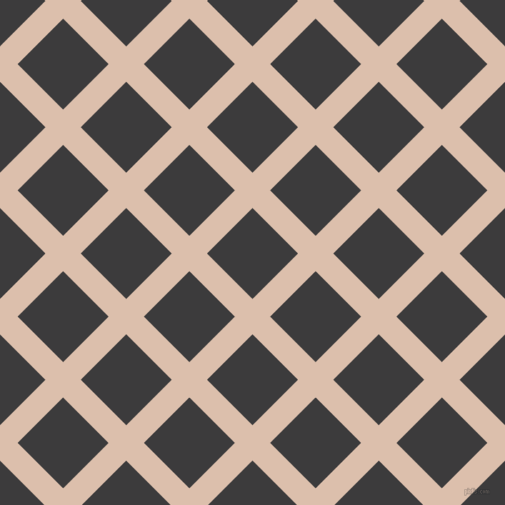 45/135 degree angle diagonal checkered chequered lines, 35 pixel lines width, 90 pixel square size, Just Right and Fuscous Grey plaid checkered seamless tileable