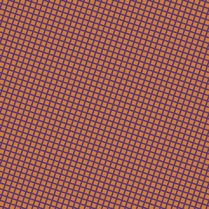 72/162 degree angle diagonal checkered chequered lines, 5 pixel lines width, 14 pixel square size, Kingfisher Daisy and Bronze plaid checkered seamless tileable
