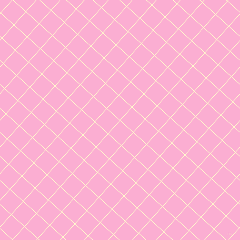 48/138 degree angle diagonal checkered chequered lines, 2 pixel lines width, 58 pixel square size, Lemon Chiffon and Lavender Pink plaid checkered seamless tileable