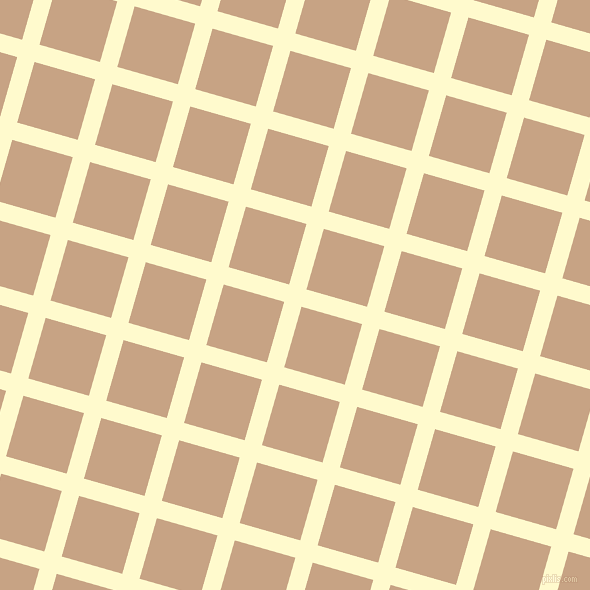 74/164 degree angle diagonal checkered chequered lines, 18 pixel line width, 63 pixel square size, Lemon Chiffon and Rodeo Dust plaid checkered seamless tileable