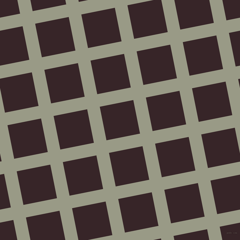 11/101 degree angle diagonal checkered chequered lines, 43 pixel line width, 115 pixel square size, Lemon Grass and Aubergine plaid checkered seamless tileable