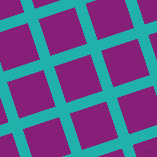 18/108 degree angle diagonal checkered chequered lines, 47 pixel lines width, 161 pixel square sizeLight Sea Green and Dark Purple plaid checkered seamless tileable