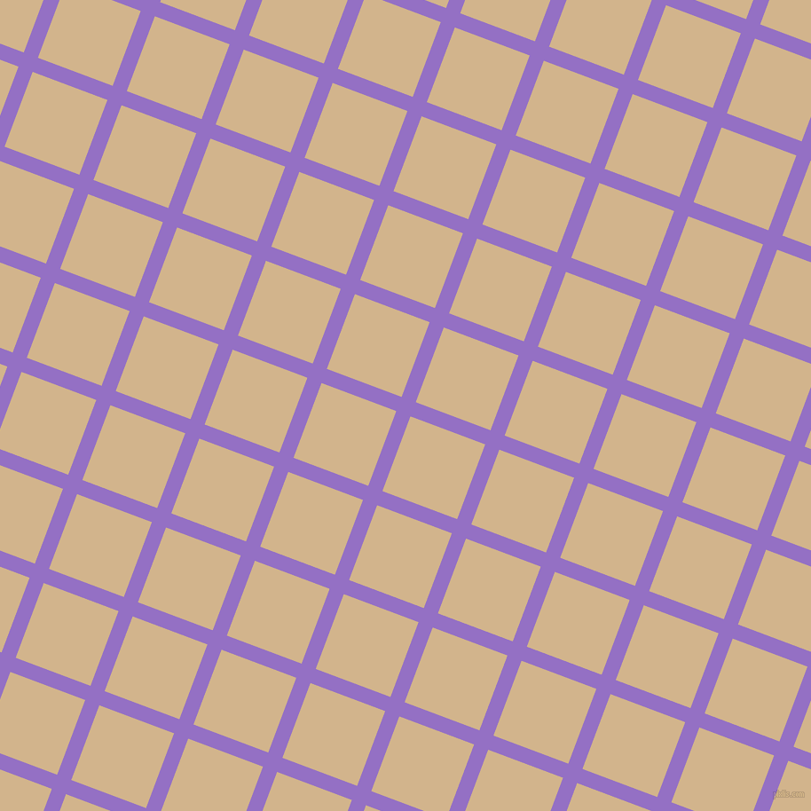 69/159 degree angle diagonal checkered chequered lines, 17 pixel line width, 90 pixel square size, Lilac Bush and Tan plaid checkered seamless tileable
