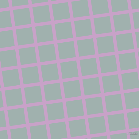 8/98 degree angle diagonal checkered chequered lines, 11 pixel line width, 53 pixel square size, Lilac and Conch plaid checkered seamless tileable