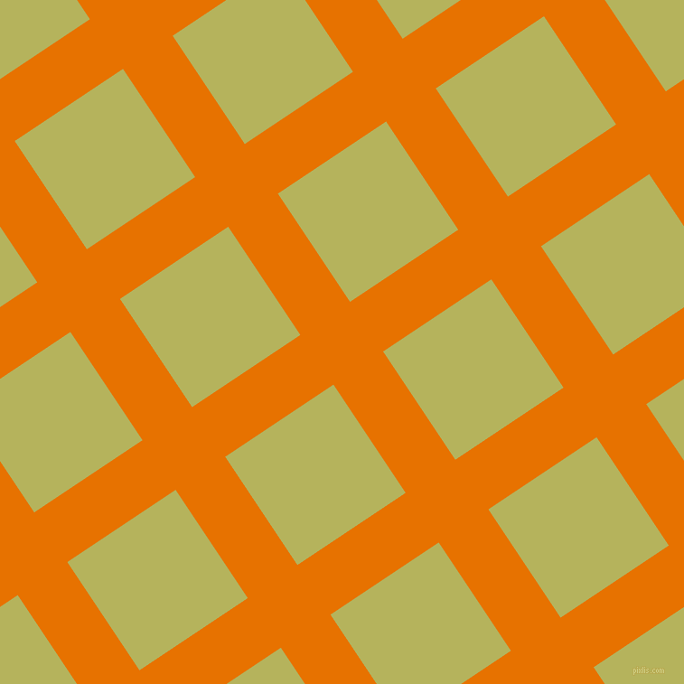 34/124 degree angle diagonal checkered chequered lines, 66 pixel lines width, 144 pixel square size, Mango Tango and Olive Green plaid checkered seamless tileable