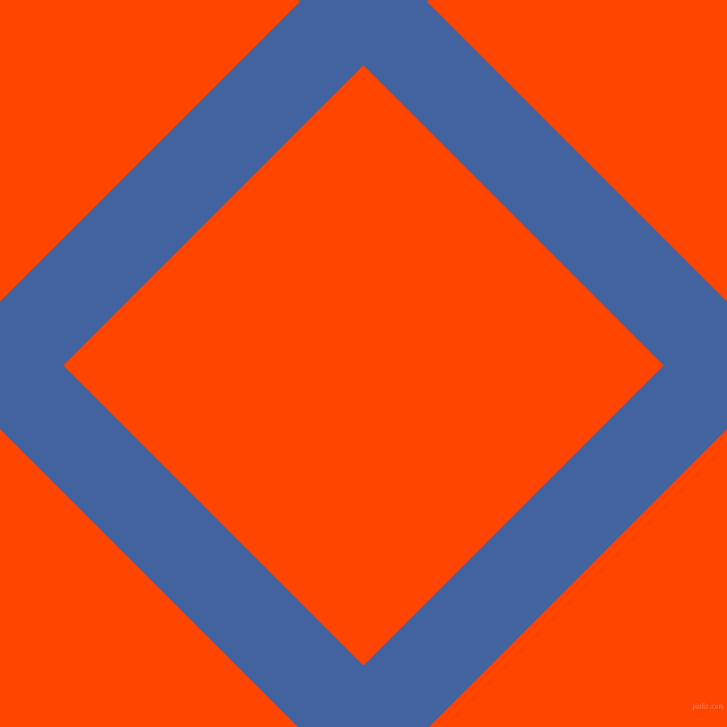 45/135 degree angle diagonal checkered chequered lines, 100 pixel line width, 473 pixel square size, Mariner and Orange Red plaid checkered seamless tileable