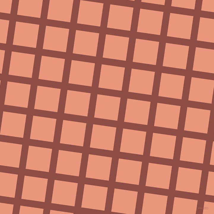 82/172 degree angle diagonal checkered chequered lines, 23 pixel line width, 79 pixel square size, Matrix and Dark Salmon plaid checkered seamless tileable