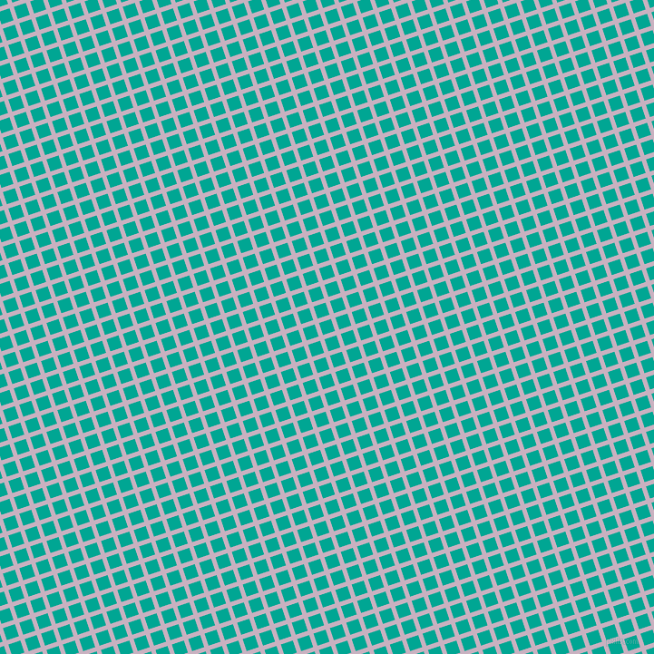 18/108 degree angle diagonal checkered chequered lines, 5 pixel lines width, 14 pixel square size, Maverick and Persian Green plaid checkered seamless tileable