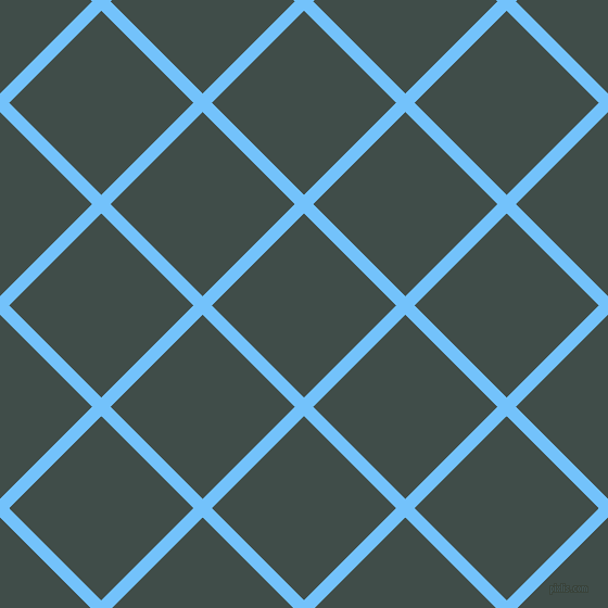 45/135 degree angle diagonal checkered chequered lines, 12 pixel line width, 120 pixel square size, Maya Blue and Corduroy plaid checkered seamless tileable