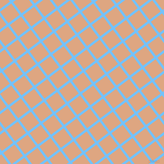 37/127 degree angle diagonal checkered chequered lines, 8 pixel line width, 46 pixel square size, Maya Blue and Tumbleweed plaid checkered seamless tileable