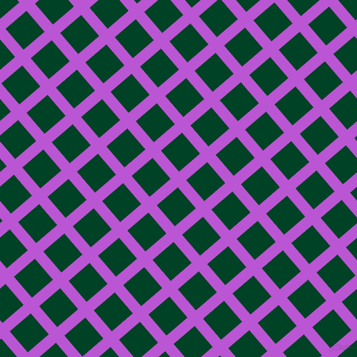 41/131 degree angle diagonal checkered chequered lines, 16 pixel line width, 40 pixel square size, Medium Orchid and British Racing Green plaid checkered seamless tileable