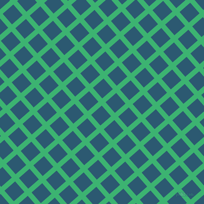 41/131 degree angle diagonal checkered chequered lines, 10 pixel line width, 28 pixel square size, Medium Sea Green and Chathams Blue plaid checkered seamless tileable