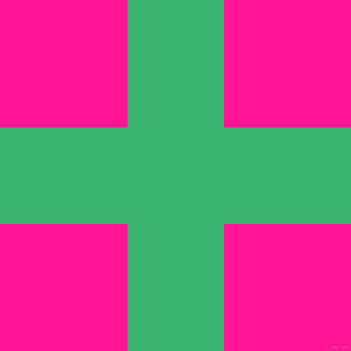 checkered chequered horizontal vertical lines, 196 pixel lines width, 519 pixel square size, Medium Sea Green and Deep Pink plaid checkered seamless tileable