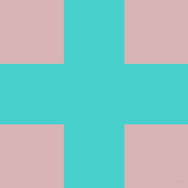 checkered chequered horizontal vertical lines, 251 pixel line width, 529 pixel square size, Medium Turquoise and Pink Flare plaid checkered seamless tileable