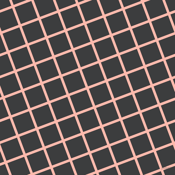21/111 degree angle diagonal checkered chequered lines, 9 pixel lines width, 63 pixel square size, Melon and Baltic Sea plaid checkered seamless tileable