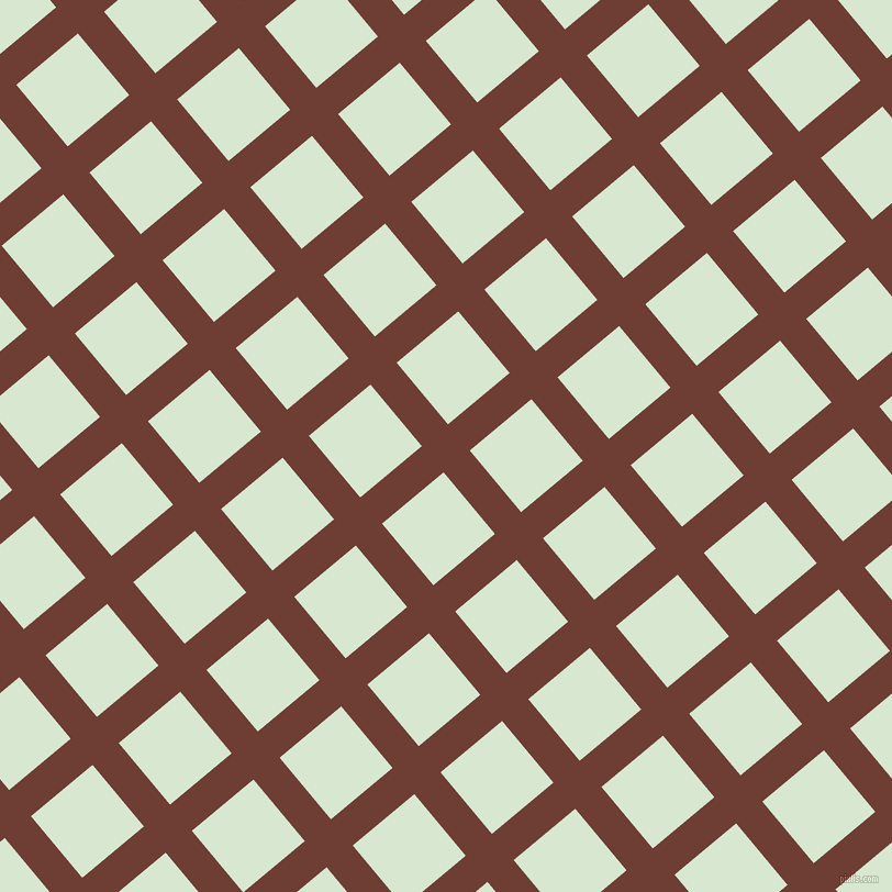 40/130 degree angle diagonal checkered chequered lines, 31 pixel line width, 73 pixel square size, Metallic Copper and Peppermint plaid checkered seamless tileable