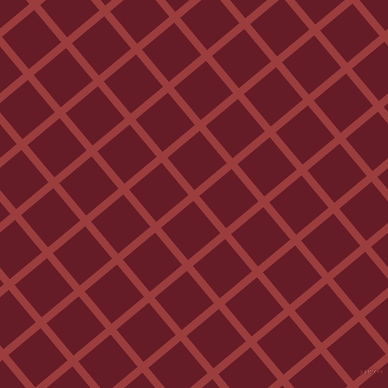 40/130 degree angle diagonal checkered chequered lines, 11 pixel lines width, 61 pixel square size, Mexican Red and Pohutukawa plaid checkered seamless tileable