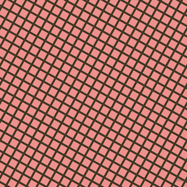 61/151 degree angle diagonal checkered chequered lines, 7 pixel line width, 25 pixel square size, Mikado and Sweet Pink plaid checkered seamless tileable