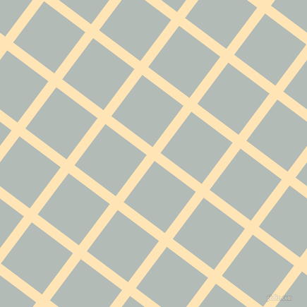 53/143 degree angle diagonal checkered chequered lines, 14 pixel line width, 73 pixel square size, Moccasin and Loblolly plaid checkered seamless tileable