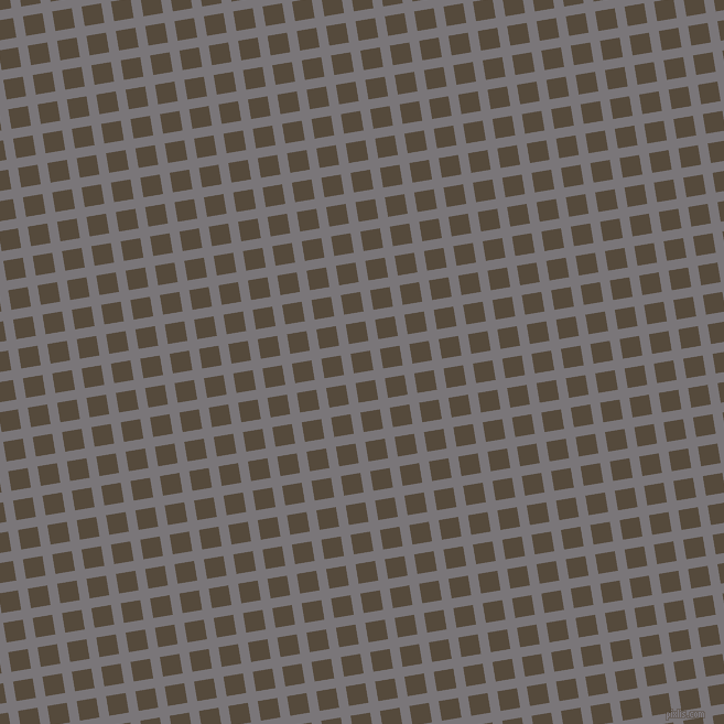 9/99 degree angle diagonal checkered chequered lines, 9 pixel line width, 18 pixel square size, Monsoon and Metallic Bronze plaid checkered seamless tileable