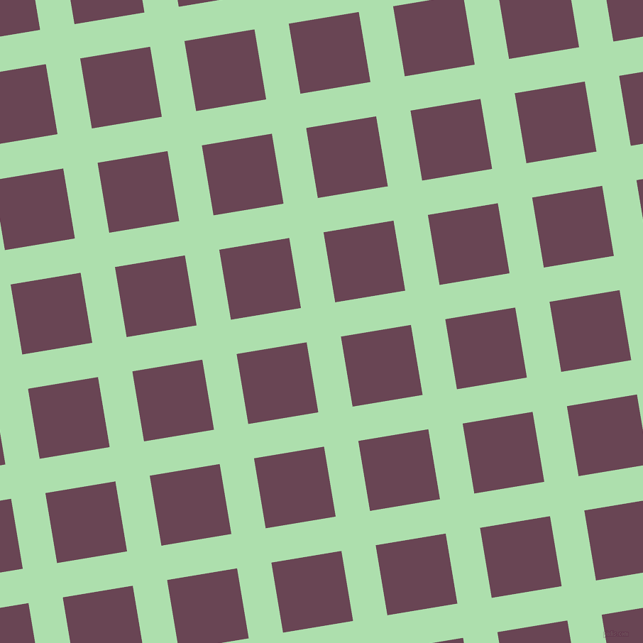 9/99 degree angle diagonal checkered chequered lines, 49 pixel line width, 100 pixel square size, Moss Green and Finn plaid checkered seamless tileable