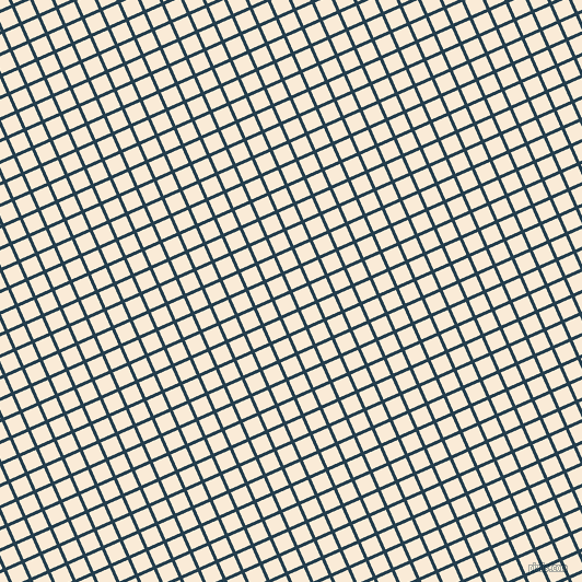 24/114 degree angle diagonal checkered chequered lines, 3 pixel lines width, 15 pixel square size, Nile Blue and Antique White plaid checkered seamless tileable