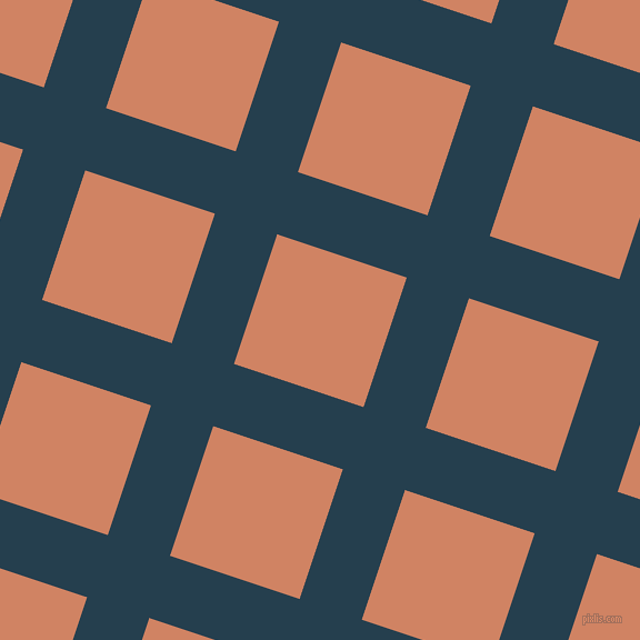 72/162 degree angle diagonal checkered chequered lines, 59 pixel lines width, 123 pixel square size, Nile Blue and Burning Sand plaid checkered seamless tileable