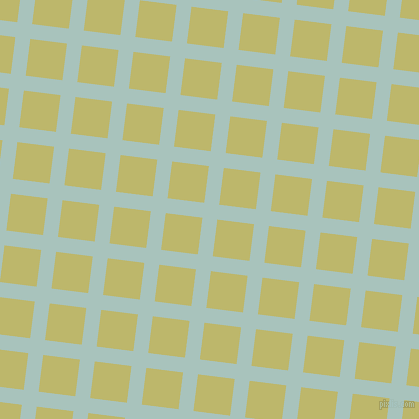 83/173 degree angle diagonal checkered chequered lines, 15 pixel line width, 37 pixel square size, Opal and Dark Khaki plaid checkered seamless tileable