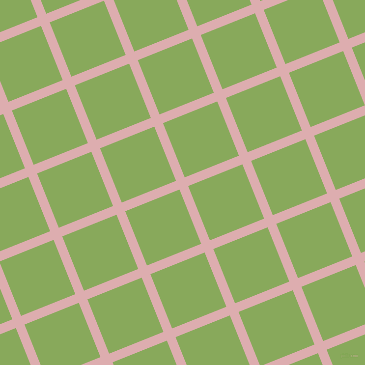 22/112 degree angle diagonal checkered chequered lines, 19 pixel lines width, 119 pixel square size, Pale Chestnut and Chelsea Cucumber plaid checkered seamless tileable