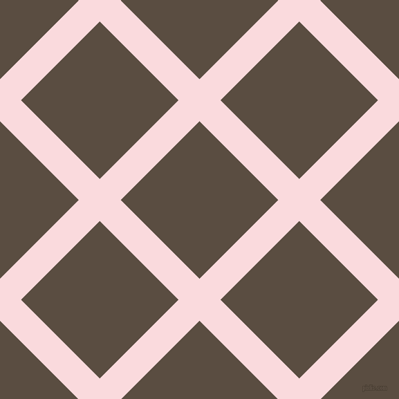 45/135 degree angle diagonal checkered chequered lines, 43 pixel lines width, 161 pixel square size, Pale Pink and Rock plaid checkered seamless tileable