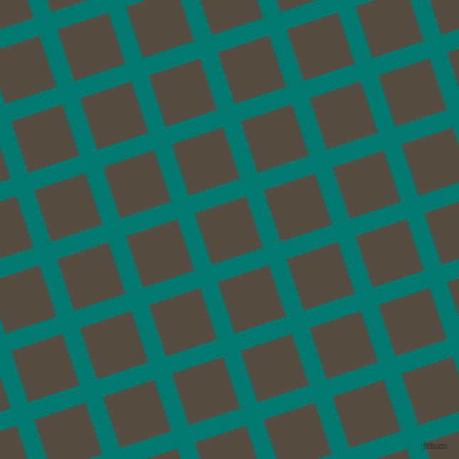 18/108 degree angle diagonal checkered chequered lines, 26 pixel line width, 76 pixel square size, Pine Green and Mondo plaid checkered seamless tileable