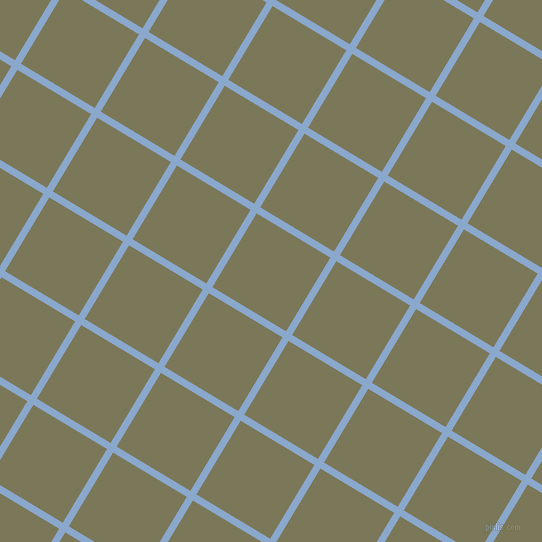 59/149 degree angle diagonal checkered chequered lines, 7 pixel lines width, 86 pixel square size, Polo Blue and Kokoda plaid checkered seamless tileable