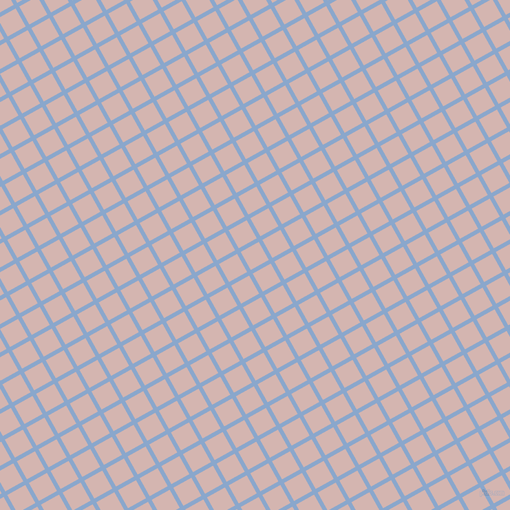 29/119 degree angle diagonal checkered chequered lines, 6 pixel lines width, 30 pixel square size, Polo Blue and Oyster Pink plaid checkered seamless tileable