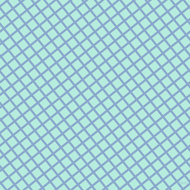 39/129 degree angle diagonal checkered chequered lines, 7 pixel lines width, 26 pixel square size, Polo Blue and Water Leaf plaid checkered seamless tileable