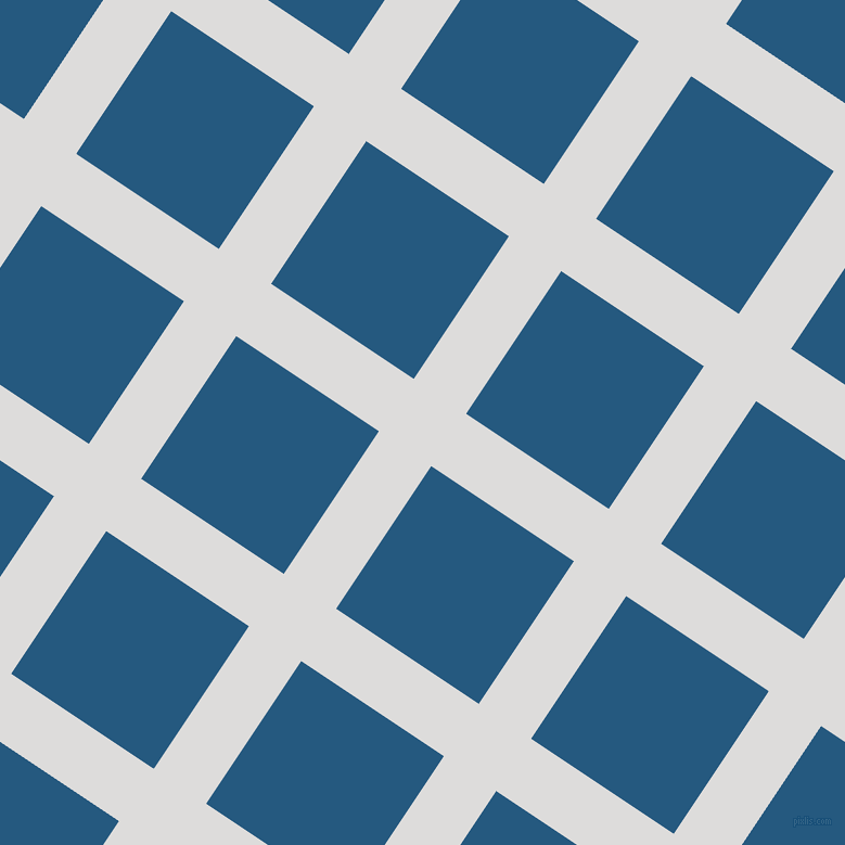 56/146 degree angle diagonal checkered chequered lines, 58 pixel line width, 158 pixel square size, Porcelain and Bahama Blue plaid checkered seamless tileable