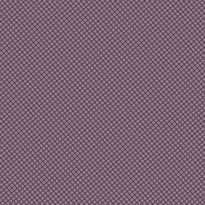 41/131 degree angle diagonal checkered chequered lines, 3 pixel line width, 10 pixel square size, Purple Taupe and Mountbatten Pink plaid checkered seamless tileable