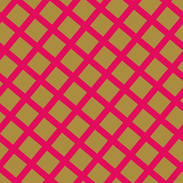 50/140 degree angle diagonal checkered chequered lines, 21 pixel lines width, 57 pixel square size, Razzmatazz and Luxor Gold plaid checkered seamless tileable