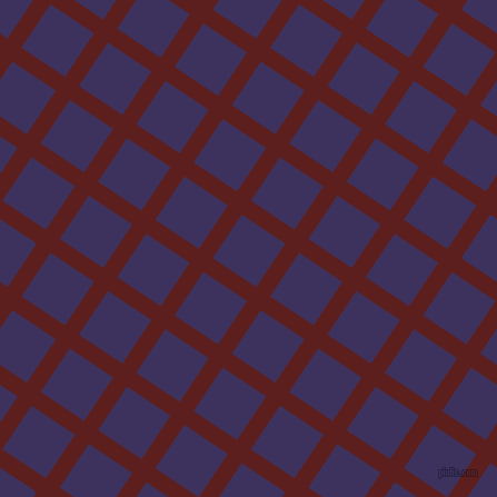 56/146 degree angle diagonal checkered chequered lines, 15 pixel lines width, 47 pixel square size, Red Oxide and Jacarta plaid checkered seamless tileable