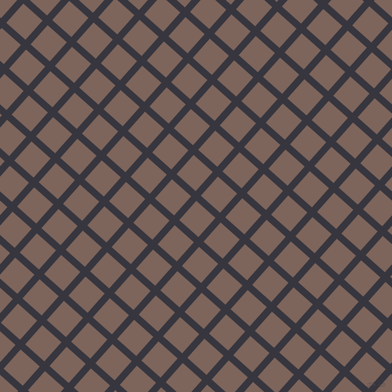 48/138 degree angle diagonal checkered chequered lines, 14 pixel lines width, 52 pixel square size, Revolver and Russett plaid checkered seamless tileable