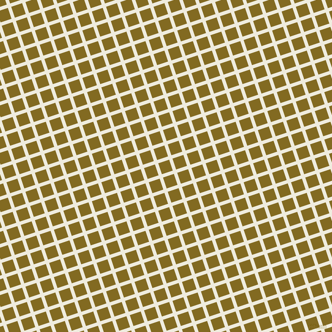 18/108 degree angle diagonal checkered chequered lines, 7 pixel line width, 23 pixel square size, Rice Cake and Yukon Gold plaid checkered seamless tileable