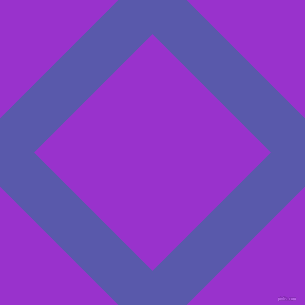 45/135 degree angle diagonal checkered chequered lines, 94 pixel line width, 326 pixel square size, Rich Blue and Dark Orchid plaid checkered seamless tileable
