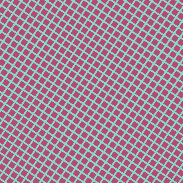 56/146 degree angle diagonal checkered chequered lines, 6 pixel lines width, 19 pixel square size, Riptide and Royal Heath plaid checkered seamless tileable