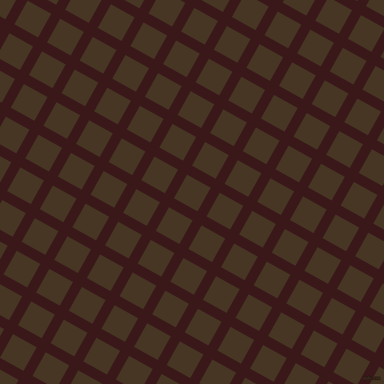 61/151 degree angle diagonal checkered chequered lines, 21 pixel line width, 55 pixel square size, Rustic Red and Clinker plaid checkered seamless tileable