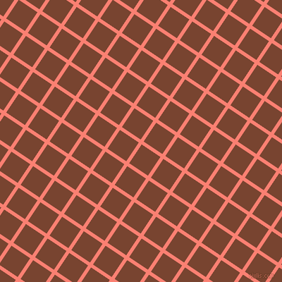 56/146 degree angle diagonal checkered chequered lines, 5 pixel lines width, 32 pixel square size, Salmon and Cumin plaid checkered seamless tileable