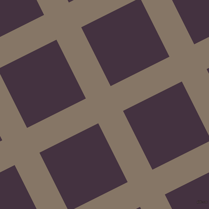 27/117 degree angle diagonal checkered chequered lines, 94 pixel lines width, 223 pixel square size, Sand Dune and Voodoo plaid checkered seamless tileable