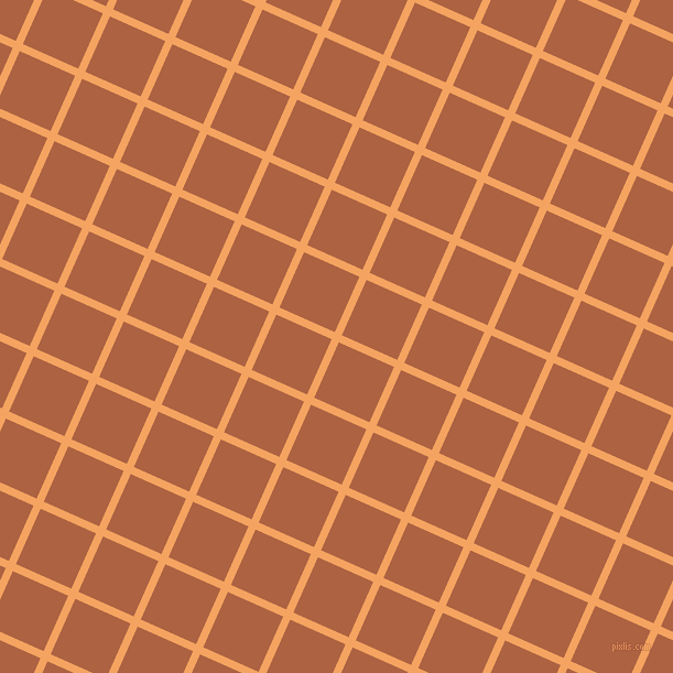 66/156 degree angle diagonal checkered chequered lines, 7 pixel lines width, 55 pixel square size, Sandy Brown and Tuscany plaid checkered seamless tileable