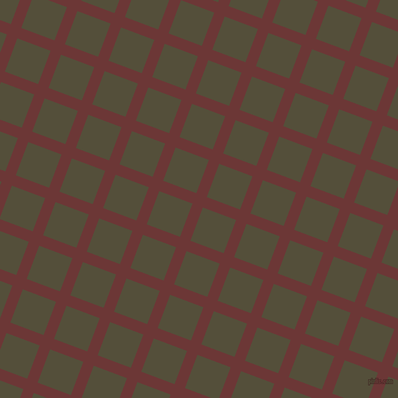 69/159 degree angle diagonal checkered chequered lines, 16 pixel lines width, 51 pixel square size, Sanguine Brown and Panda plaid checkered seamless tileable