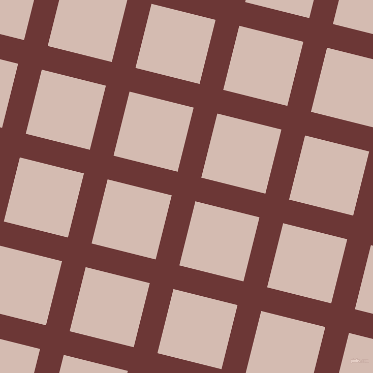 76/166 degree angle diagonal checkered chequered lines, 48 pixel line width, 130 pixel square size, Sanguine Brown and Wafer plaid checkered seamless tileable